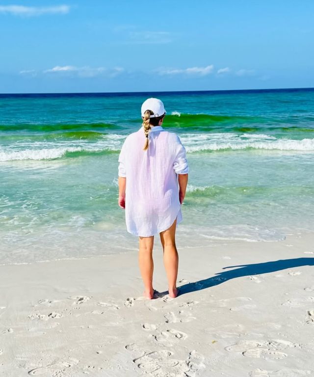 White sand. Blue water. Bronzed skin.